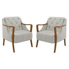 Kit 2 Poltronas Decorativas Para Sala De Estar Capitonê Lapa
