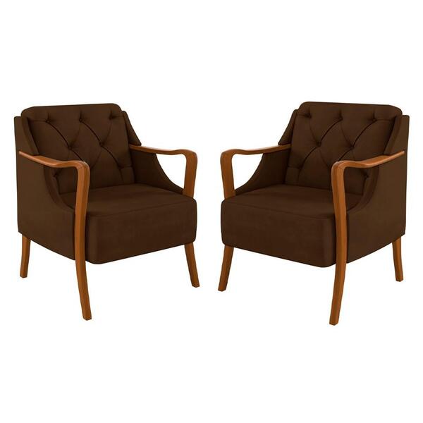 Kit 2 Poltronas Decorativas Para Sala De Estar Capitonê Lapa