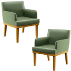 Kit 2 Poltronas Decorativas Para Sala De Estar E Recepção Bea