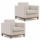 Kit 2 Poltronas Decorativas Para Sala De Estar Jane D05 Linho