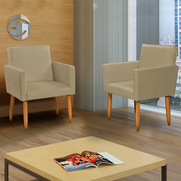 Kit 2 Poltronas Decorativas Para Sala, Manicure, Quarto Nina