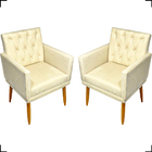 Kit 2 Poltronas Decorativas Para Sala Nina Com Base E Capiton