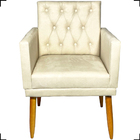 Kit 2 Poltronas Decorativas Para Sala Nina Com Base E Capiton