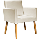 Kit 2 Poltronas Decorativas Para Sala Nina Corino Bege Pé Cas