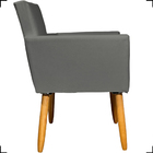 Kit 2 Poltronas Decorativas Para Sala Nina Corino Cinza Pé Ca