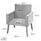 Kit 2 Poltronas Decorativas Para Sala Nina Pés Palito Suede T