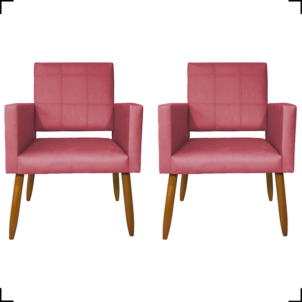 Kit 2 Poltronas Decorativas Para Sala, Quarto, Escritório Isa