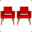 Kit 2 Poltronas Decorativas Para Sala, Quarto, Escritório Isa