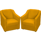 Kit 2 Poltronas Decorativas Para Sala Recepção Consultório Ma