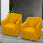 Kit 2 Poltronas Decorativas Para Sala Recepção Consultório Ma