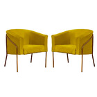 Kit 2 Poltronas Decorativas Para Sala Recepção Italia Suede A