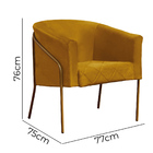 Kit 2 Poltronas Decorativas Para Sala Recepção Italia Suede M