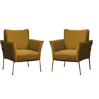 Kit 2 Poltronas Decorativas Para Sala Recepção Lotus Suede Mo