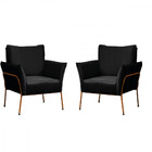 Kit 2 Poltronas Decorativas Para Sala, Recepção Lotus Suede P