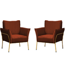 Kit 2 Poltronas Decorativas Para Sala Recepção Lotus Suede Te