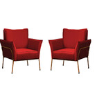 Kit 2 Poltronas Decorativas Para Sala, Recepção Lotus Suede V