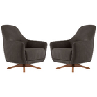 Kit 2 Poltronas Decorativas Pêra Base Giratória Veludo Tabaco