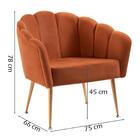 Kit 2 Poltronas Decorativas Pes Aço Dourado 7049 Veludo Dmobi