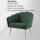Kit 2 Poltronas Decorativas Pes Aço Dourado 7049 Veludo Dmobi