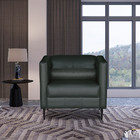 Kit 2 Poltronas Decorativas Pés De Ferro Iráklio Couro Verde