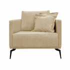 Kit 2 Poltronas Decorativas Pés Em Aço Stagno Linho Bege G63