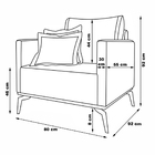 Kit 2 Poltronas Decorativas Pés Em Aço Stagno Linho Bege G63