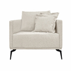 Kit 2 Poltronas Decorativas Pés Em Aço Stagno Linho Off White