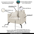 Kit 2 Poltronas Decorativas Pés Em Aço Stagno Linho Off White