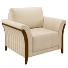 Kit 2 Poltronas Decorativas Pés Em Madeira Market Linho Champ