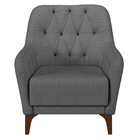 Kit 2 Poltronas Decorativas Pés Em Madeira Petra Linho Chumbo