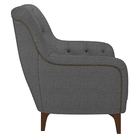 Kit 2 Poltronas Decorativas Pés Em Madeira Petra Linho Chumbo