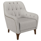 Kit 2 Poltronas Decorativas Pés Em Madeira Petra Linho Cinza