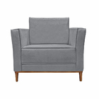 Kit 2 Poltronas Decorativas Pés Em Madeira Tarantino Linho Ci