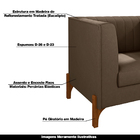 Kit 2 Poltronas Decorativas Pés Madeira Castanho Ancara Suede