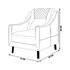 Kit 2 Poltronas Decorativas Pés Madeira Eriksen Veludo Cinza