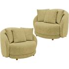 Kit 2 Poltronas Decorativas Pes Madeira Maly Boucle Moll