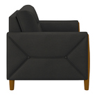 Kit 2 Poltronas Decorativas Pés Madeira Maragogi Pu Preto G45