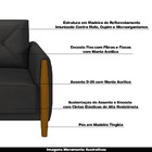 Kit 2 Poltronas Decorativas Pés Madeira Maragogi Pu Preto G45