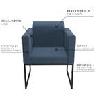 Kit 2 Poltronas Decorativas Pés Metálicos Anita Linho 765 F02