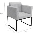 Kit 2 Poltronas Decorativas Pés Metálicos Anita Linho 771 Mes