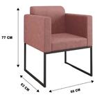 Kit 2 Poltronas Decorativas Pés Metálicos Anita Veludo 402 F0