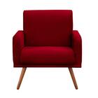 Kit 2 Poltronas Decorativas Pés Palito Carla Suede D05 Vermel