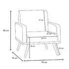 Kit 2 Poltronas Decorativas Pés Palito Carla Suede D05 Vermel