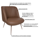 Kit 2 Poltronas Decorativas Pés Palito Champagne Dortmund Pu