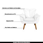 Kit 2 Poltronas Decorativas Pés Palito Charger Pu Branco G19