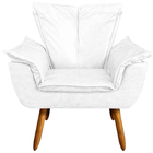 Kit 2 Poltronas Decorativas Pés Palito Charger Pu Branco G19