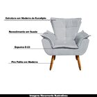 Kit 2 Poltronas Decorativas Pés Palito Charger Suede Cinza G1