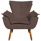 Kit 2 Poltronas Decorativas Pés Palito Charger Suede Marrom G