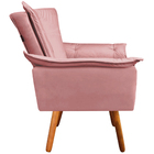 Kit 2 Poltronas Decorativas Pés Palito Charger Suede Rosê G19