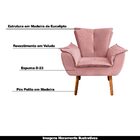 Kit 2 Poltronas Decorativas Pés Palito Charger Suede Rosê G19